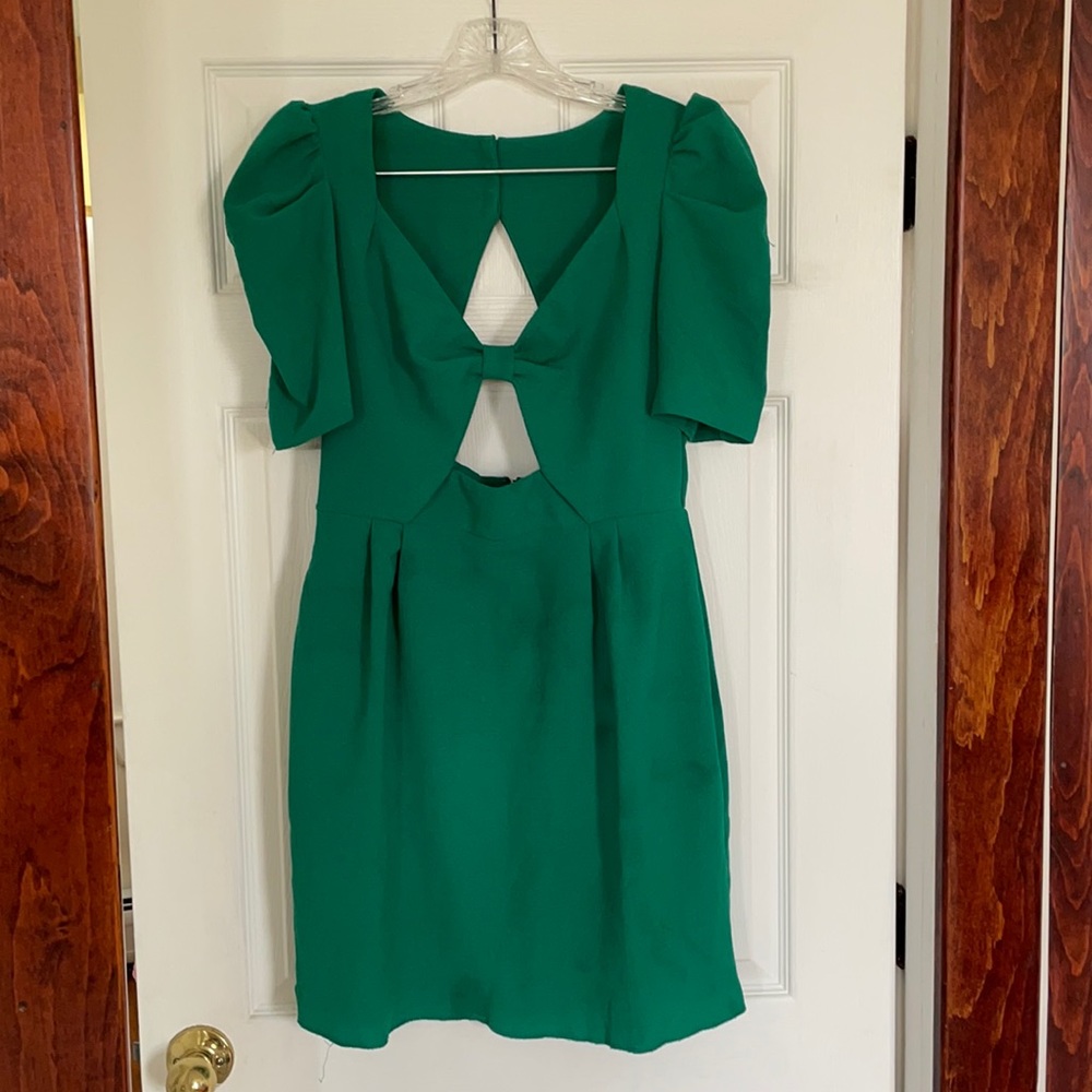 Green ASOS cutout dress.